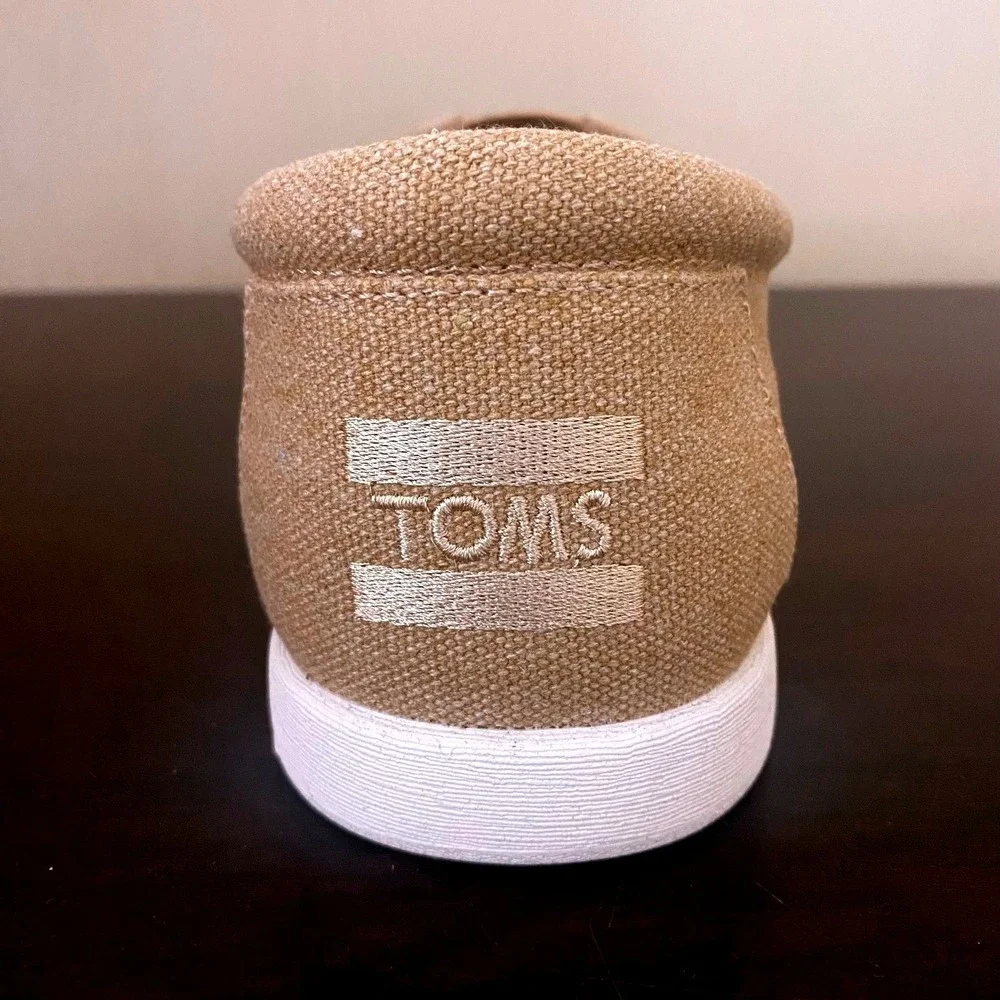 TOMS Alpargata Fenix Mens Tan Heritage Canvas Slip‎ On Sneakers Shoes Size 7
